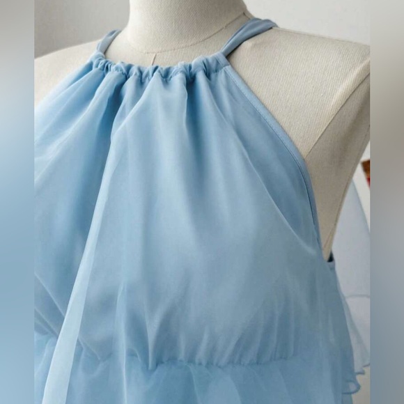 SHEIN Elegant Light Blue Layered Kids Dress - Picture 5 of 7